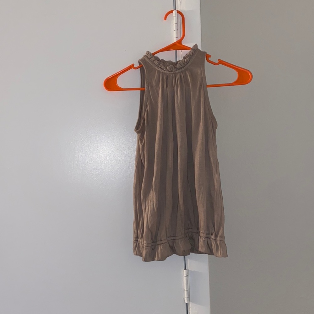 Light cream brown blouse polyester good condition